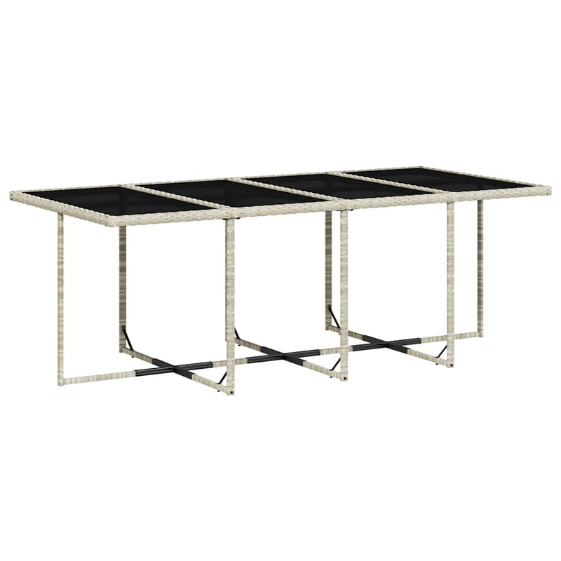 Set mobilier grădină cu perne, 9 piese, gri deschis, poliratan