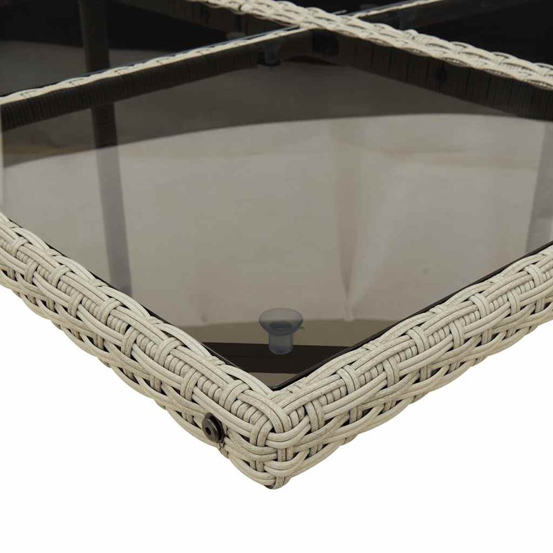 Set mobilier grădină cu perne, 9 piese, gri deschis, poliratan