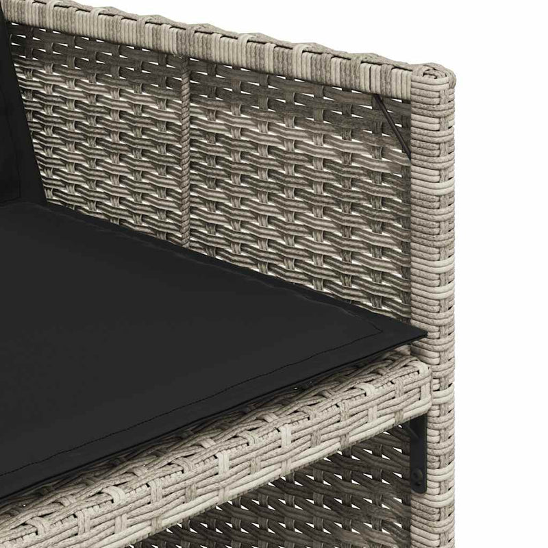 Set mobilier grădină cu perne, 9 piese, gri deschis, poliratan
