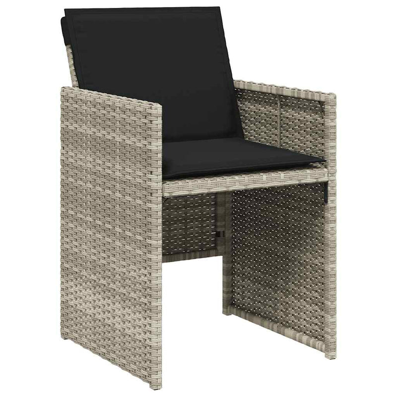 Set mobilier de grădină cu perne 13 piese gri deschis poliratan