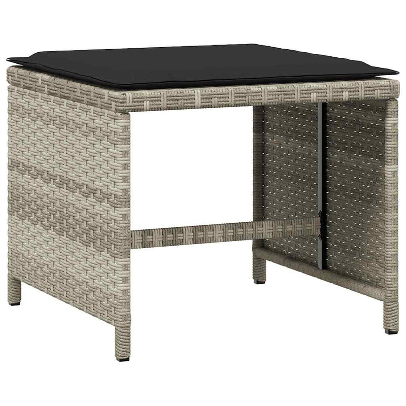 Set mobilier de grădină cu perne 13 piese gri deschis poliratan
