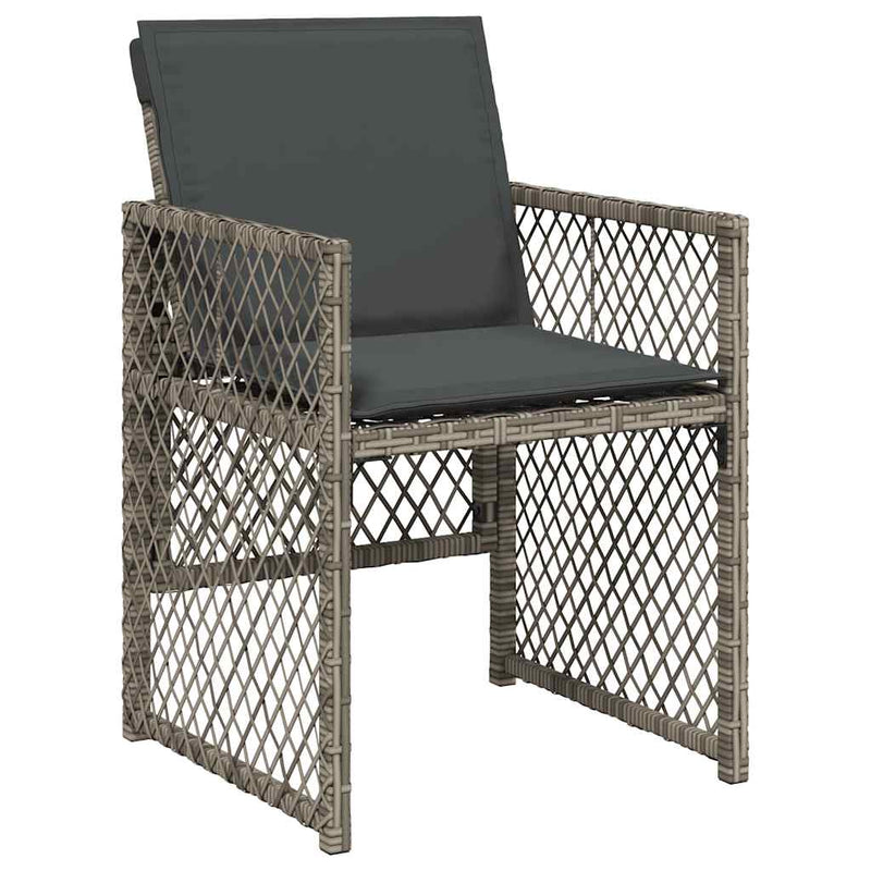 Set mobilier de grădină cu perne, 5 piese, gri, poliratan