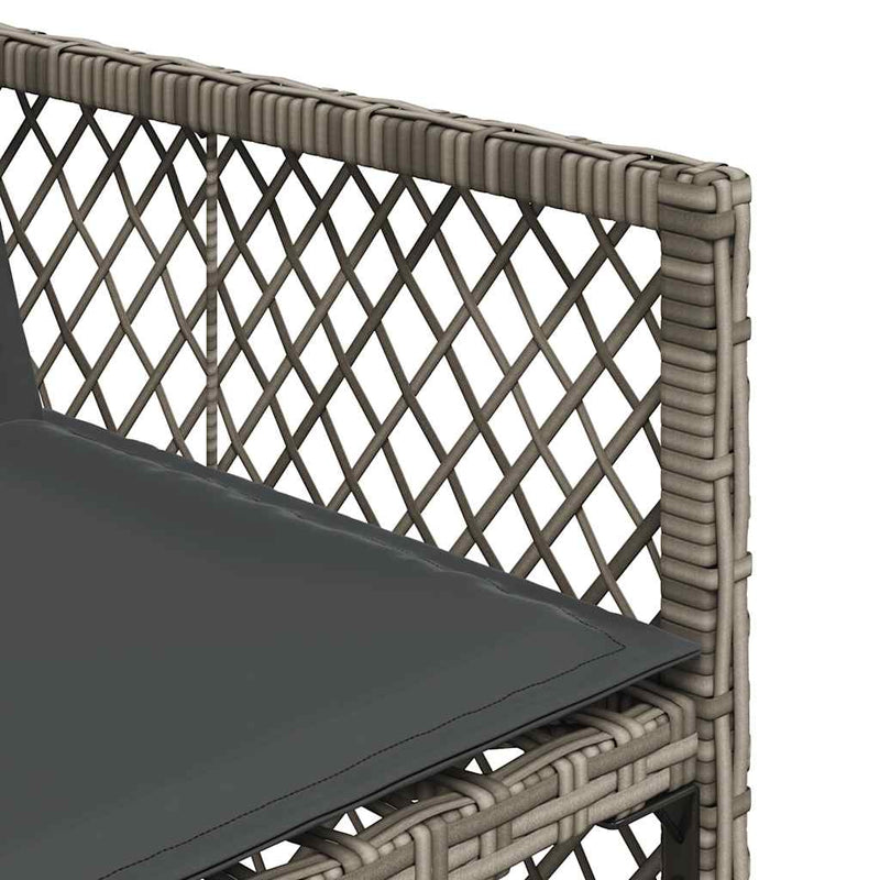 Set mobilier de grădină cu perne, 5 piese, gri, poliratan