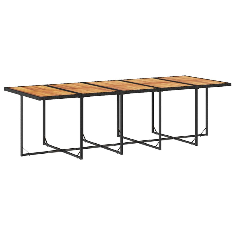 Set mobilier de exterior cu perne, 11 piese, negru, poliratan