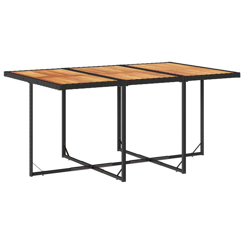 Set mobilier de exterior cu perne, 11 piese, negru, poliratan