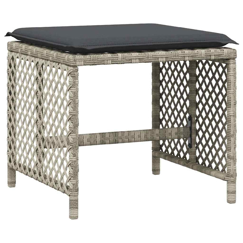 Set mobilier de grădină cu perne 13 piese gri deschis poliratan