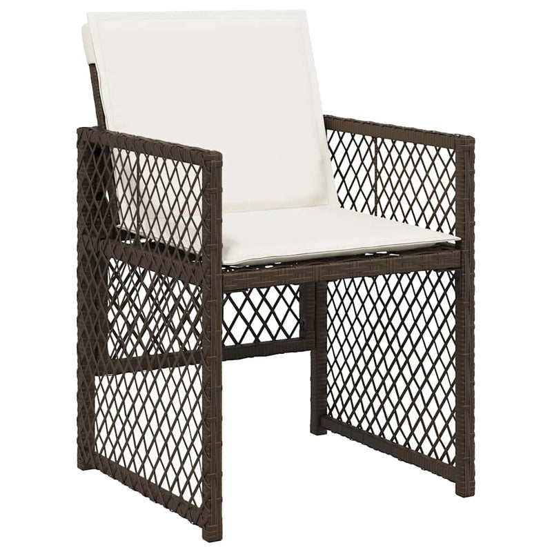Set mobilier de grădină, 13 piese, maro, cu perne, poliratan