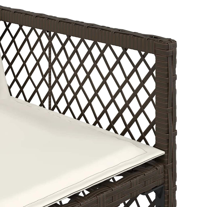 Set mobilier de grădină, 13 piese, maro, cu perne, poliratan