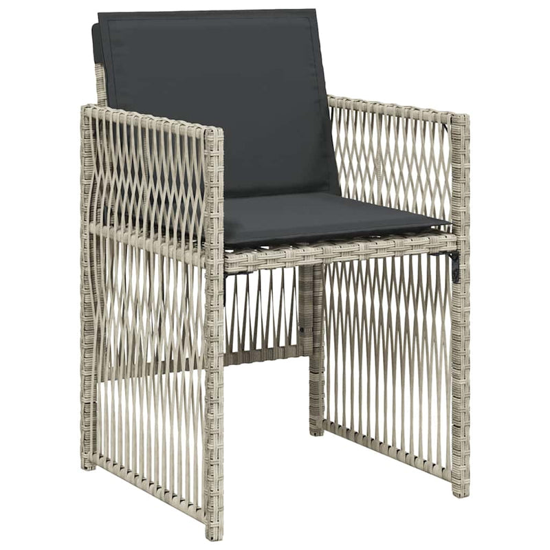 Set mobilier de grădină cu perne 13 piese gri deschis poliratan