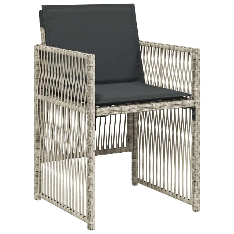 Set mobilier de grădină cu perne 15 piese gri deschis poliratan