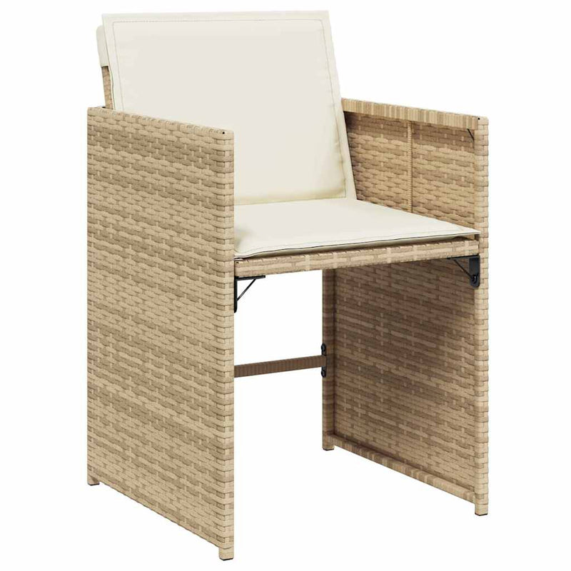 Set mobilier de grădină cu perne, 11 piese, bej, poliratan