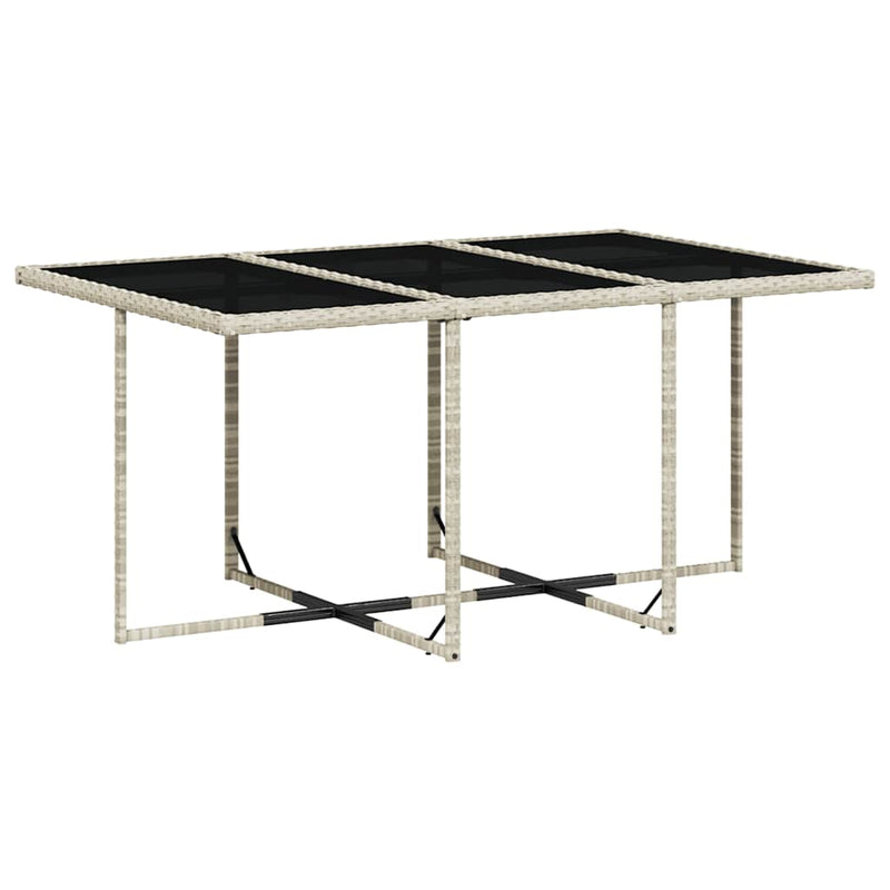 Set mobilier de grădină cu perne 11 piese gri deschis poliratan