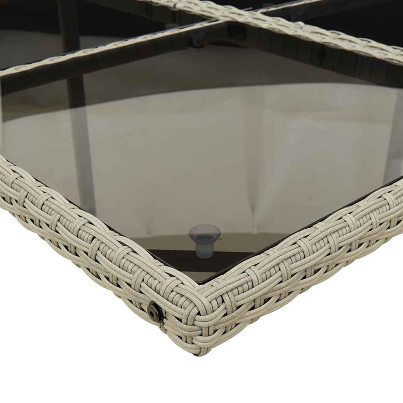 Set mobilier de grădină cu perne 11 piese gri deschis poliratan
