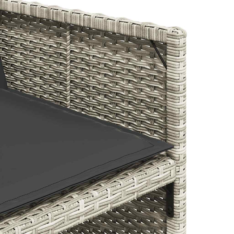 Set mobilier de grădină cu perne 11 piese gri deschis poliratan