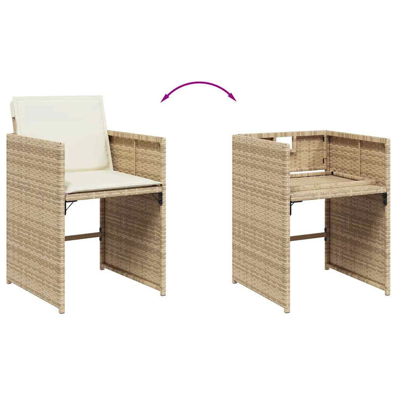 Set mobilier de grădină cu perne, 13 piese, bej, poliratan