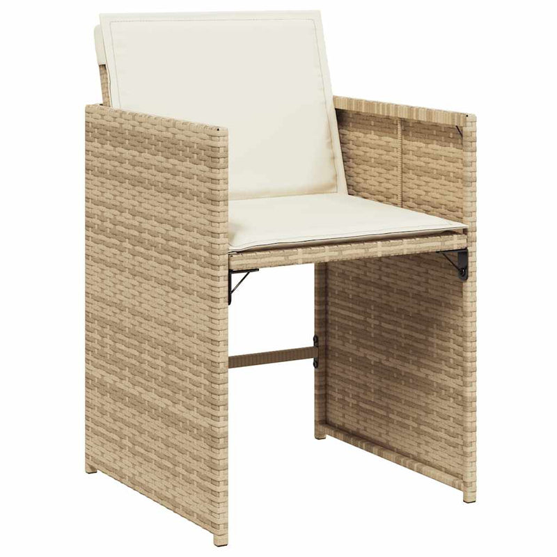 Set mobilier de grădină cu perne, 17 piese, bej, poliratan