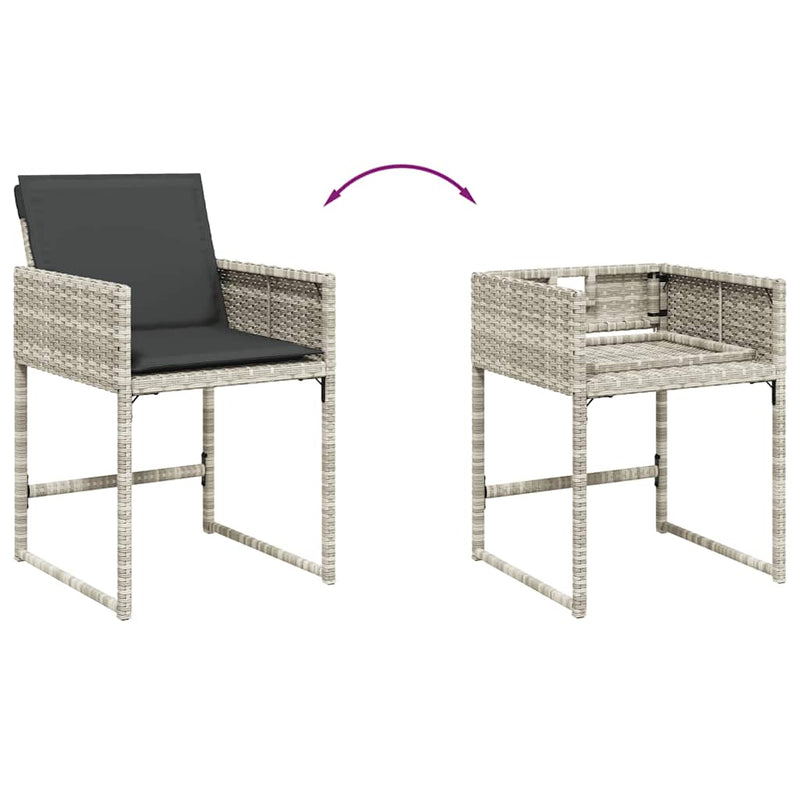 Set mobilier de grădină cu perne 17 piese gri deschis poliratan