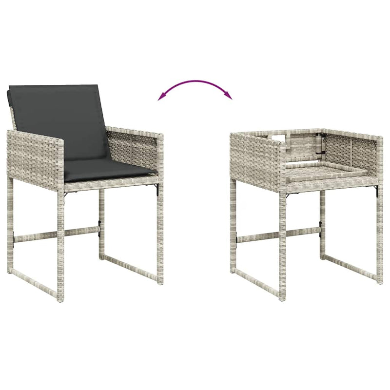 Set mobilier de grădină cu perne 15 piese gri deschis poliratan