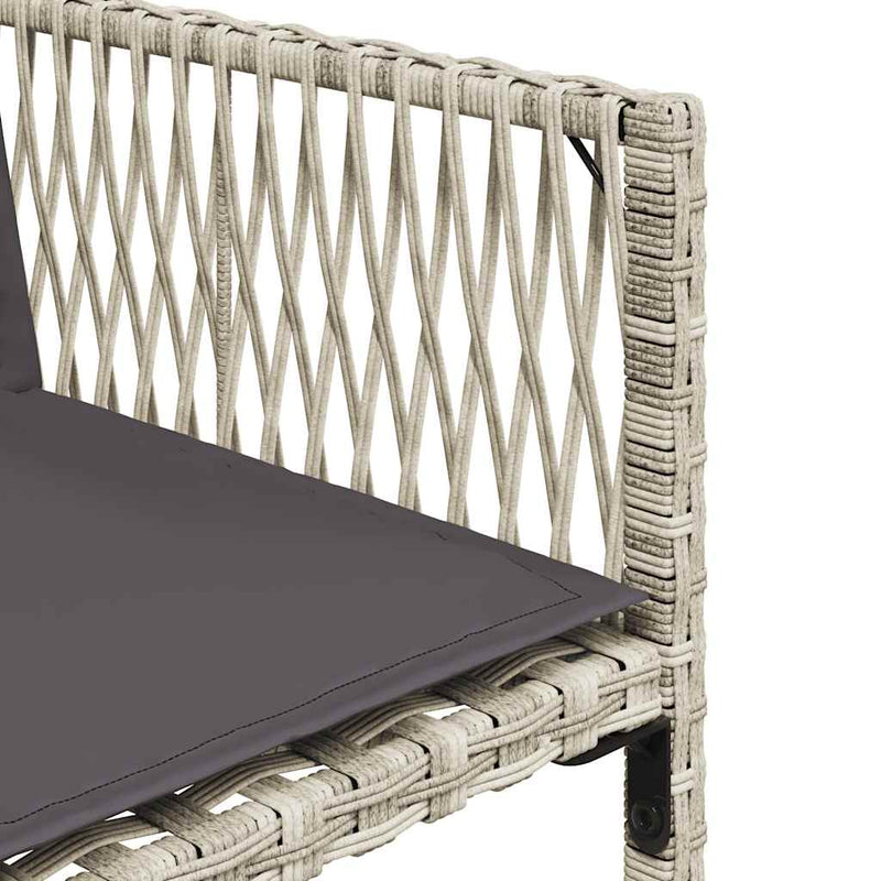 Set mobilier de grădină cu perne 15 piese gri deschis poliratan