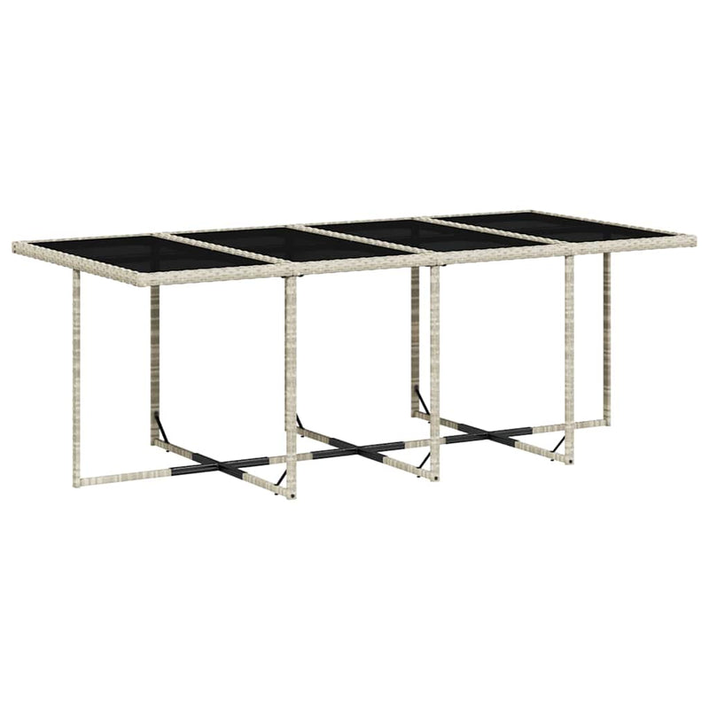Set mobilier grădină cu perne, 9 piese, gri deschis, poliratan