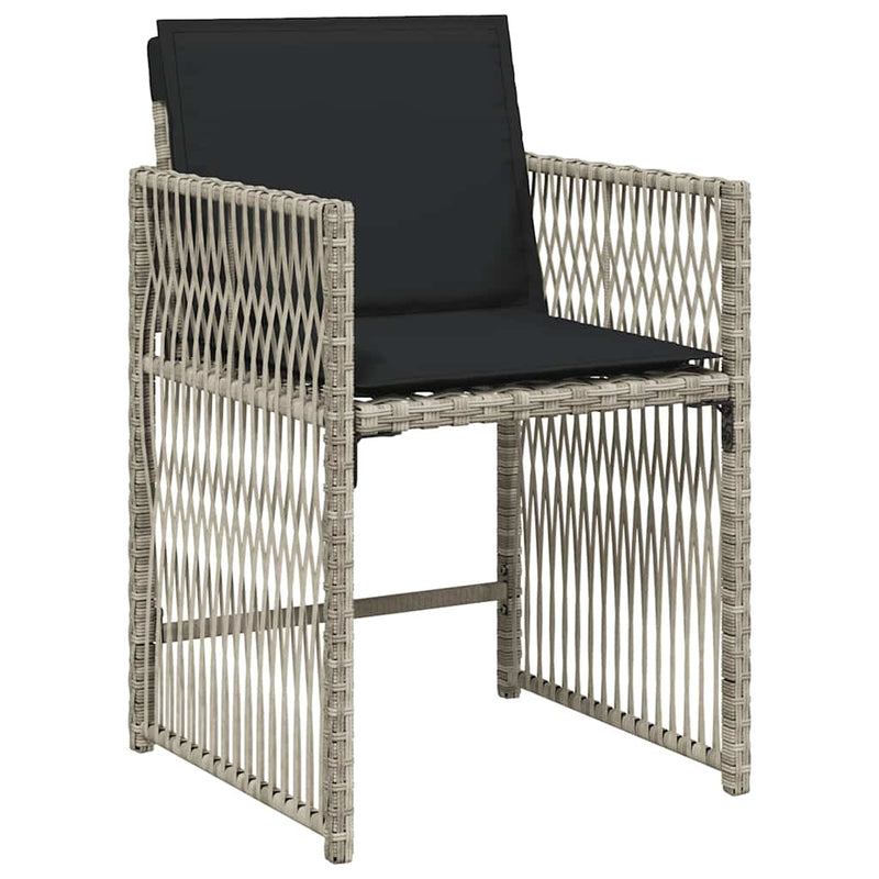 Set mobilier de grădină cu perne 13 piese gri deschis poliratan