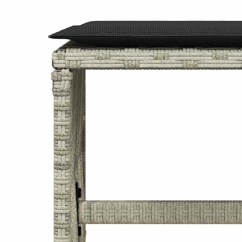 Set mobilier grădină cu perne, 9 piese, gri deschis, poliratan