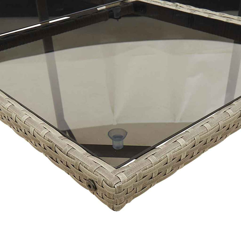 Set mobilier de grădină cu perne, 15 piese, gri, poliratan