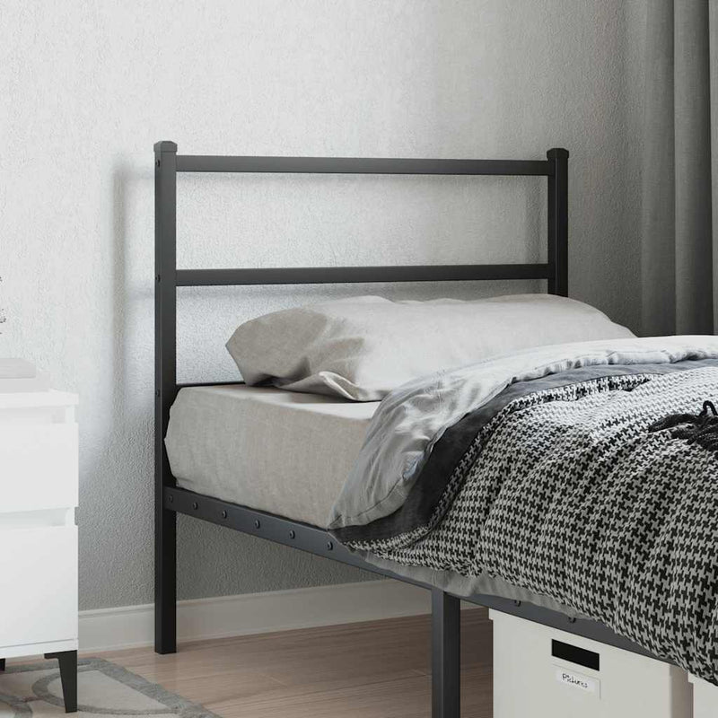 Tăblie de pat de schimb metalică, negru, 90 cm