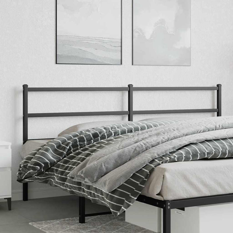Tăblie de pat de schimb metalică, negru, 200 cm