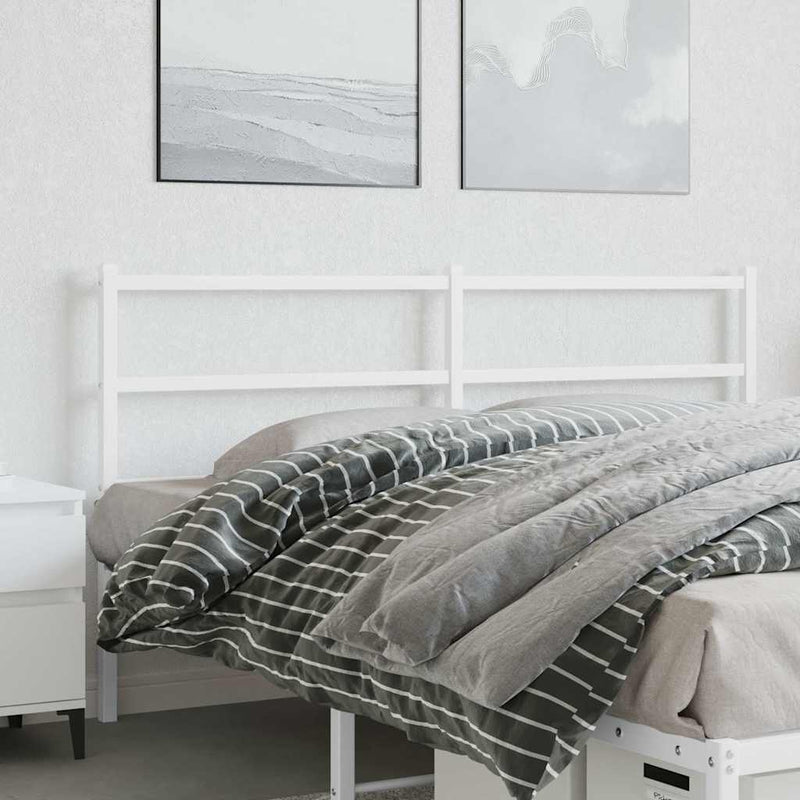 Tăblie de pat de schimb metalică, alb, 150 cm
