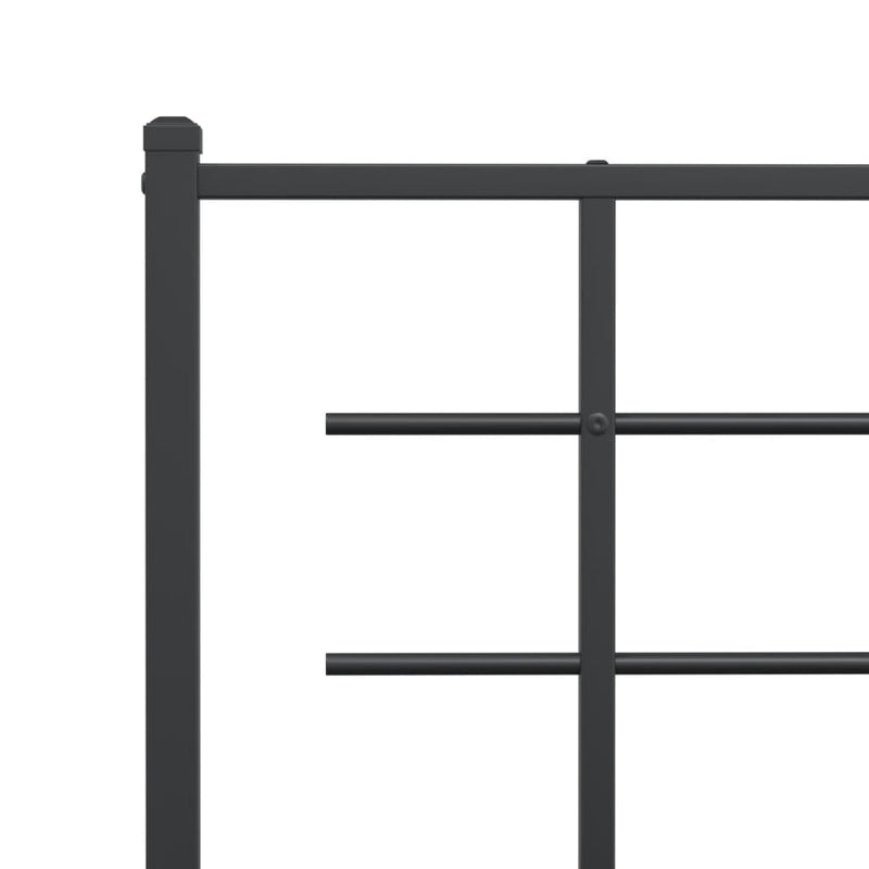 Tăblie de pat de schimb metalică, negru, 200 cm