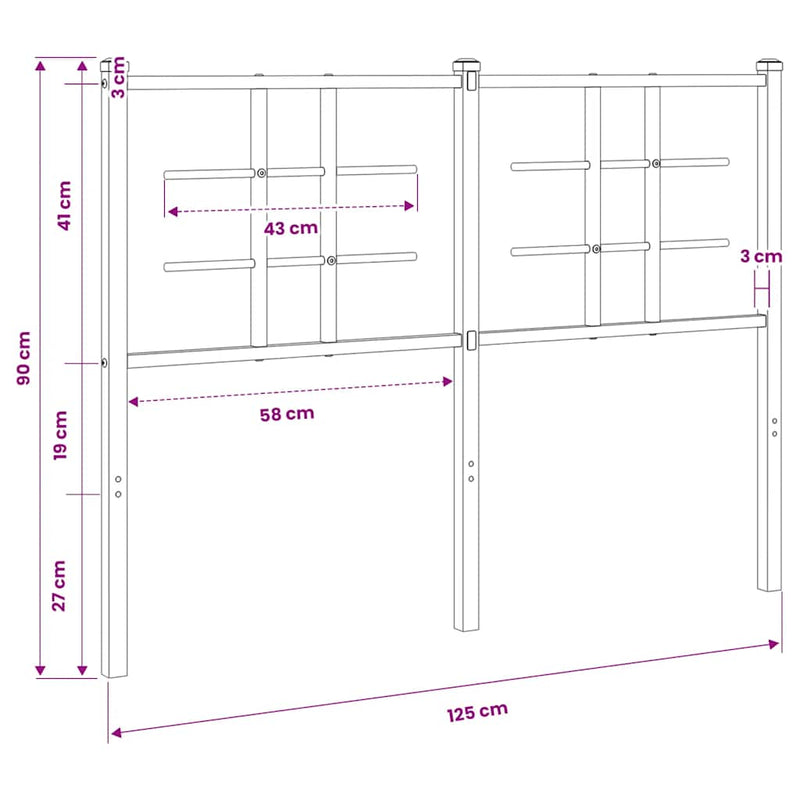 Tăblie de pat de schimb metalică, alb, 120 cm