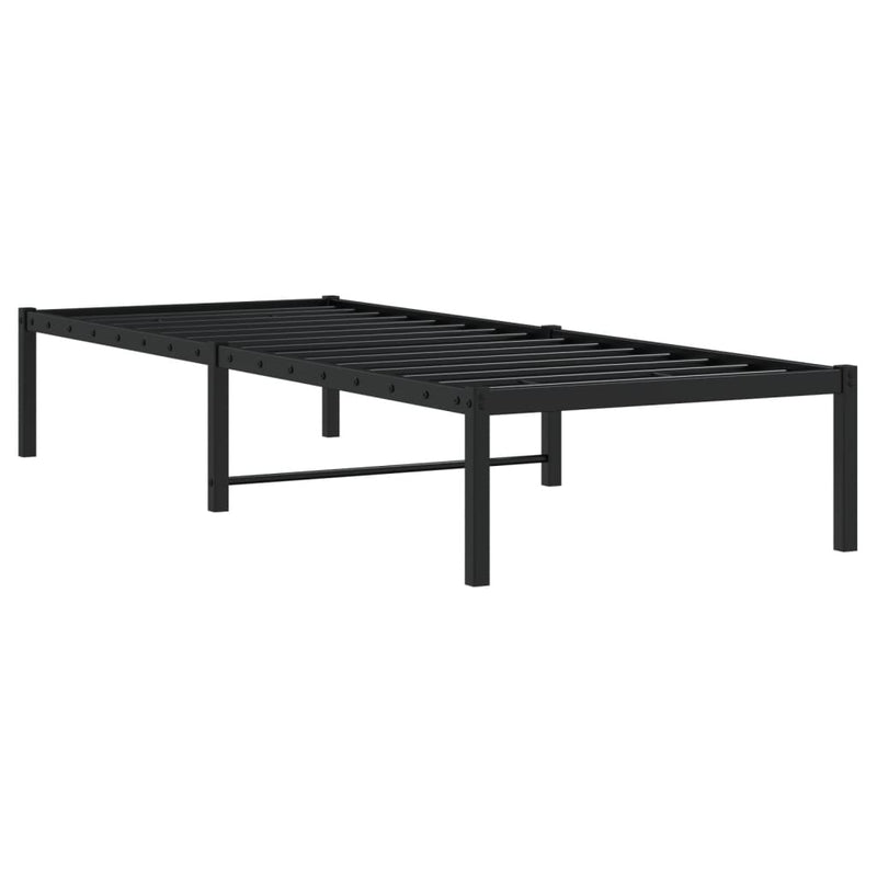 Cadru pat metalic, negru, 80x200 cm