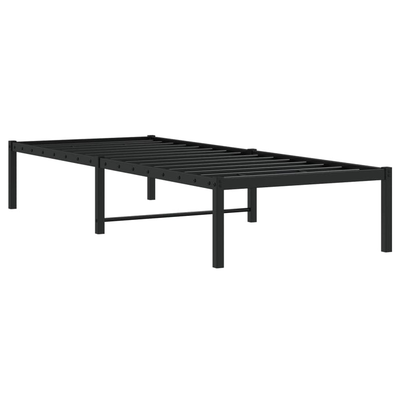 Cadru pat metalic, negru, 80x200 cm