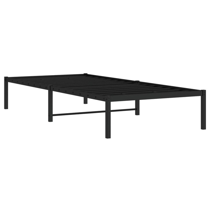 Cadru pat metalic, negru, 90x190 cm