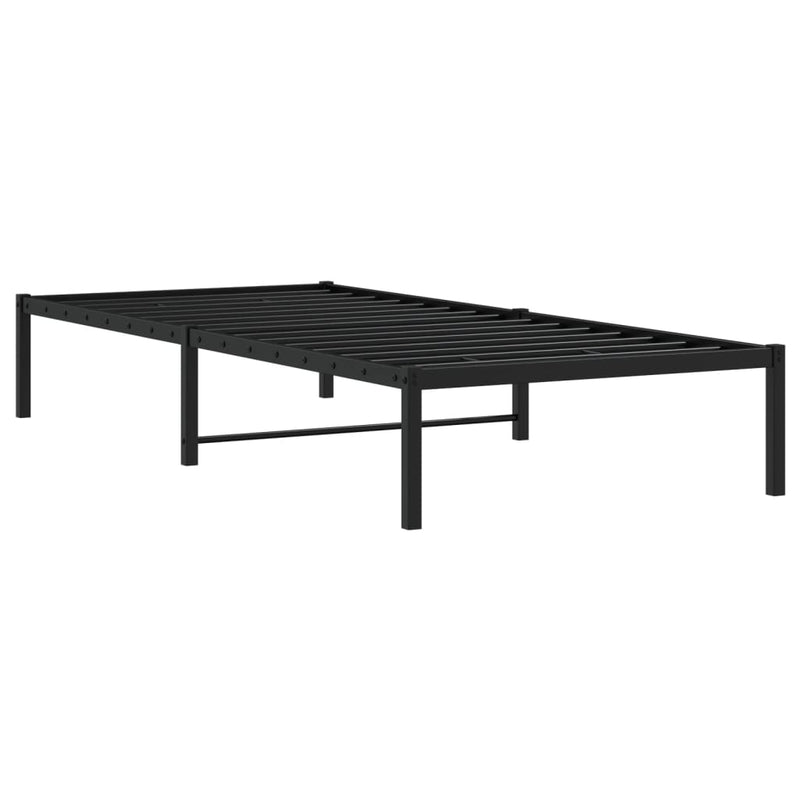 Cadru pat metalic, negru, 90x190 cm