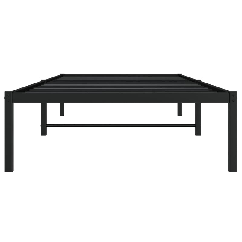 Cadru pat metalic, negru, 90x200 cm