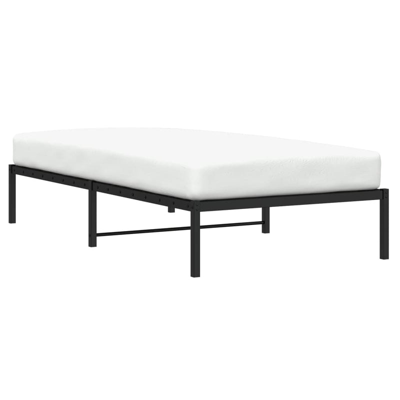 Cadru pat metalic, negru, 100x200 cm