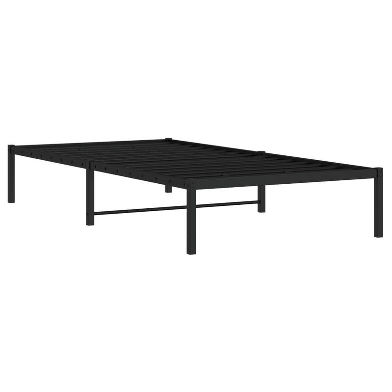 Cadru pat metalic, negru, 100x200 cm