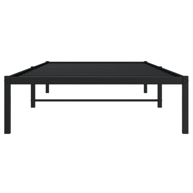 Cadru pat metalic, negru, 100x200 cm