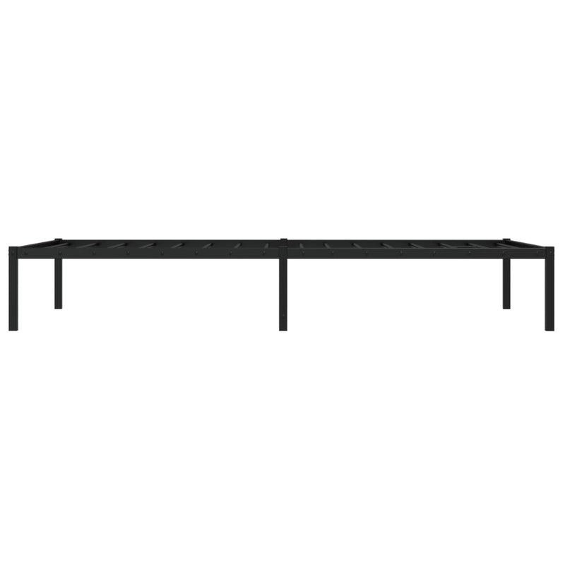 Cadru pat metalic, negru, 100x200 cm