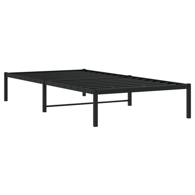 Cadru pat metalic, negru, 100x200 cm