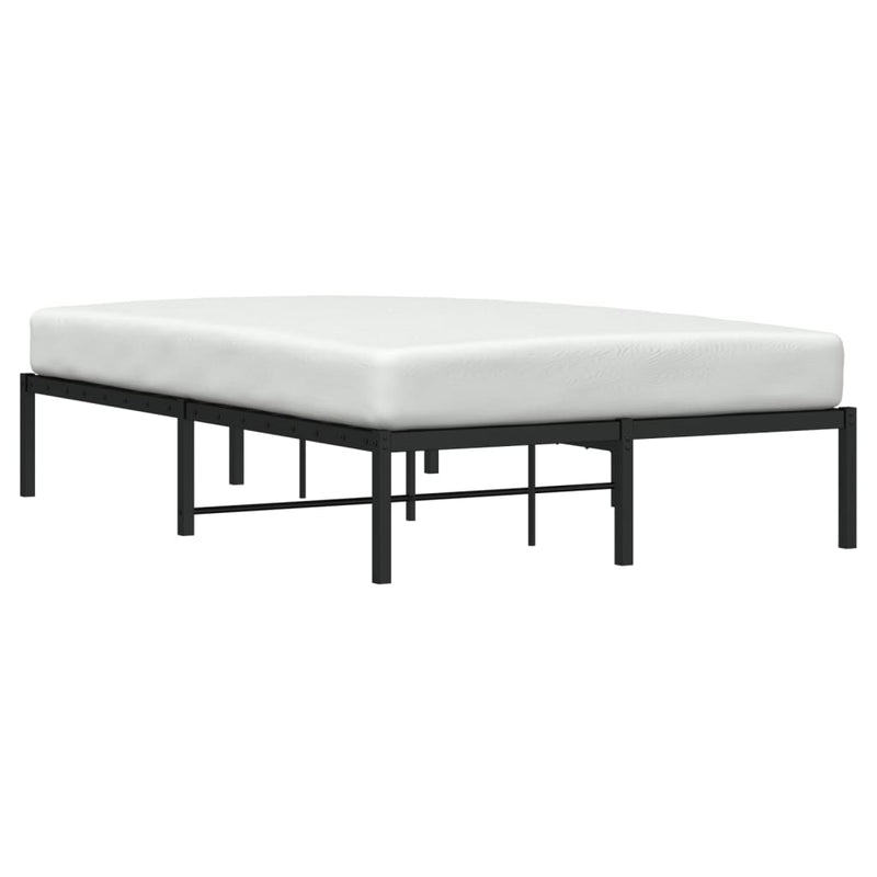 Cadru pat metalic, negru, 120x190 cm