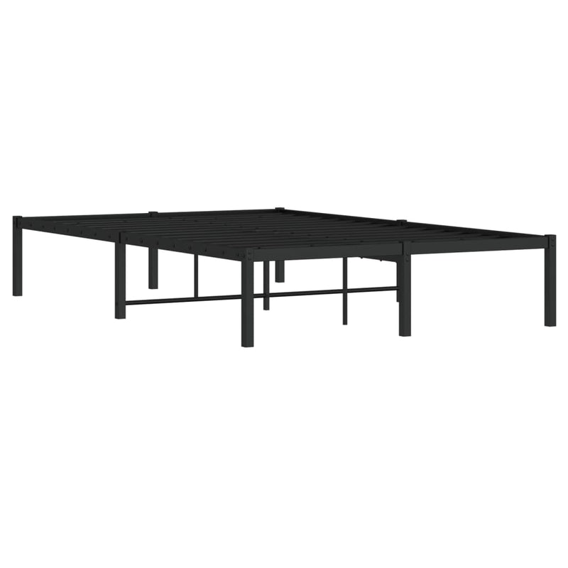 Cadru pat metalic, negru, 120x190 cm