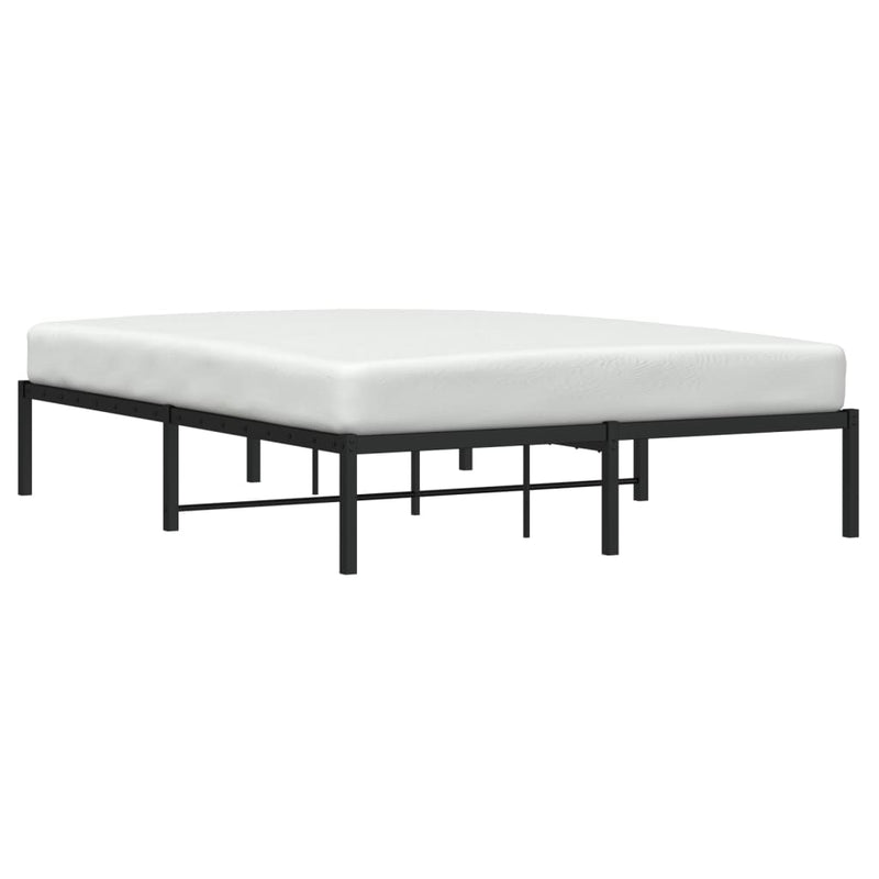Cadru pat metalic, negru, 135x190 cm