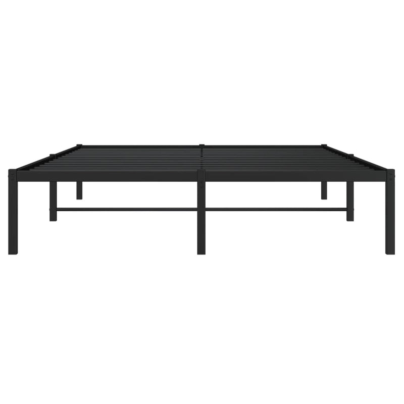 Cadru pat metalic, negru, 135x190 cm