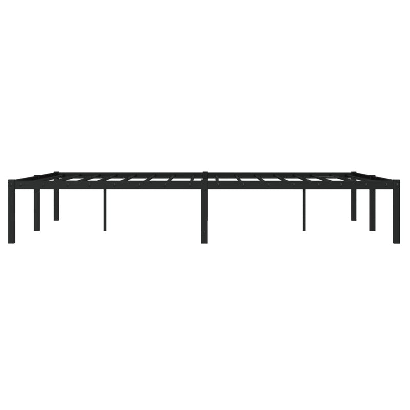 Cadru pat metalic, negru, 135x190 cm