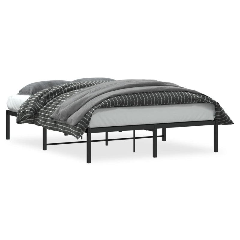 Cadru pat metalic, negru, 140x190 cm