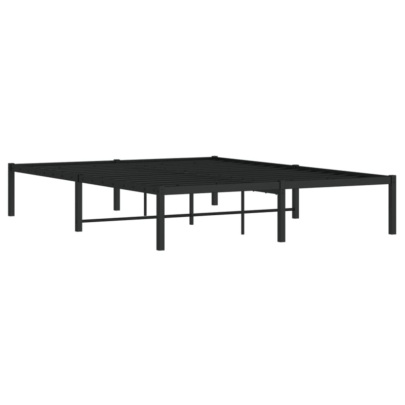 Cadru pat metalic, negru, 140x190 cm