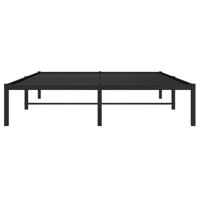 Cadru pat metalic, negru, 140x190 cm